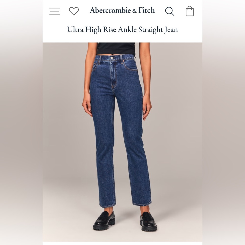 Abercrombie & Fitch Ankle Straight Ultra High Rise Jeans